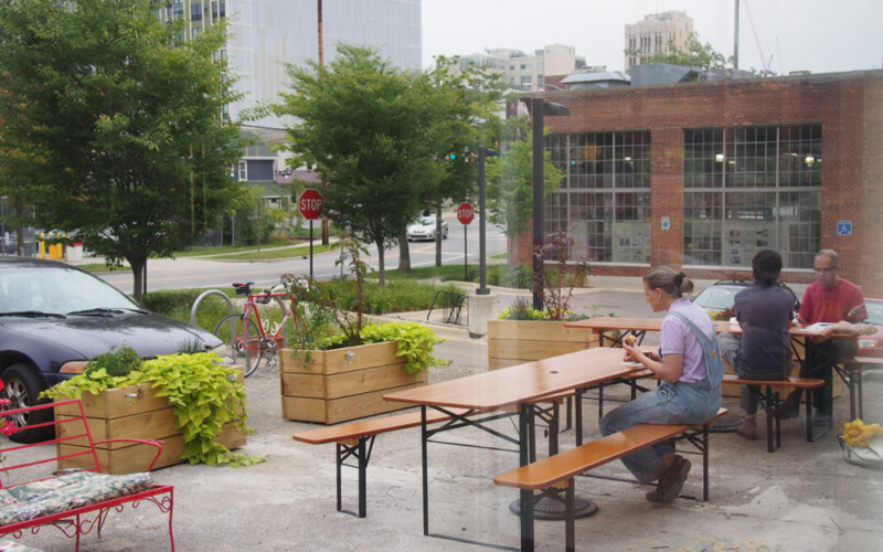 Outdoor seating at Liberty Street. Outdoor seating at Liberty Street.