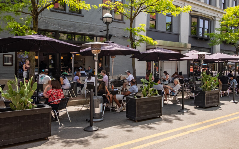Street dining Liberty and Main TAQ
