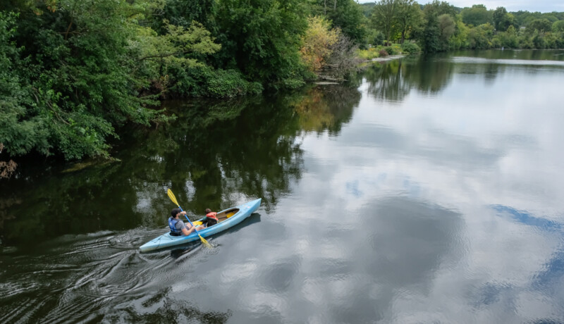 Kayaking on the Huron River at Gallup Park in Ann Arbor Kayaking at Gallup Park