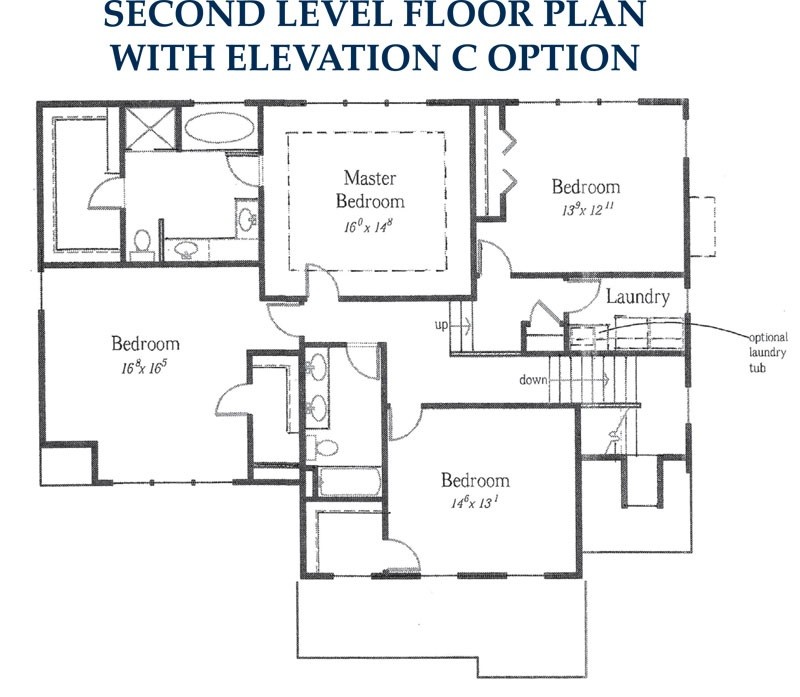 second floor - reverse elevation