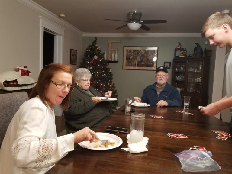 The Fletcher family enjoying a great pie