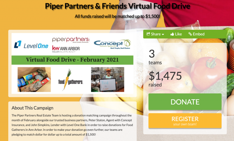 food gatherers fundraising page