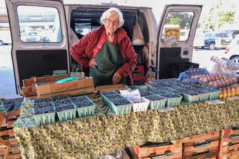 Carol, the Blueberry Lady, is a favorite vendor; be sure to try her amazing blueberries and other farm-fresh products. Carol even makes Snow Cones if you want to cool down while walking the market.