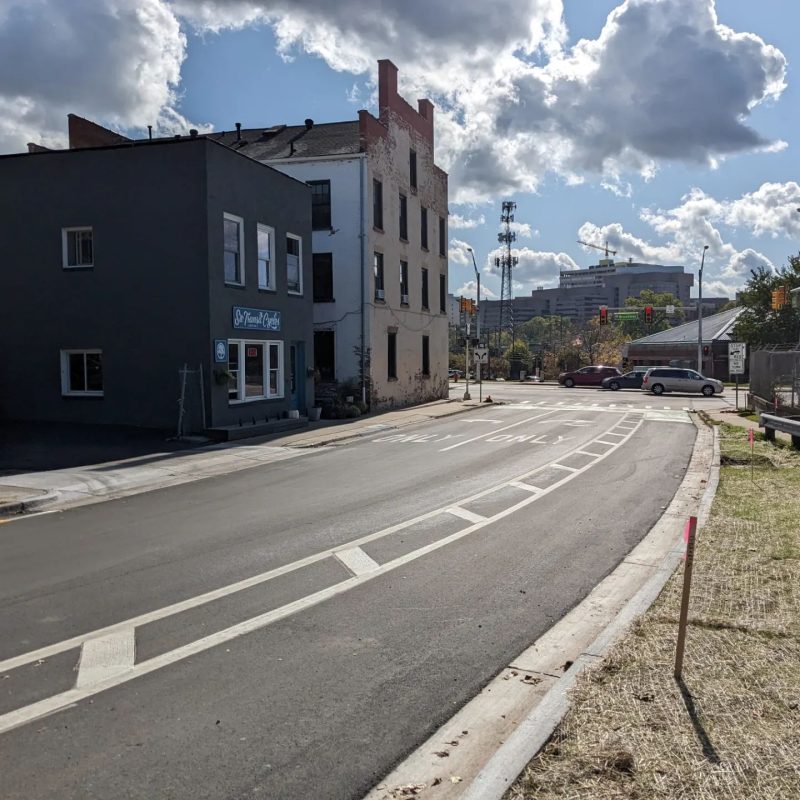 New bike lanes on Pontiac Trail.