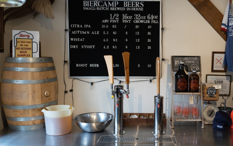 There is delicious, local craft beer on tap at Biercamp. Beer on tap at Biercamp Ann Arbor